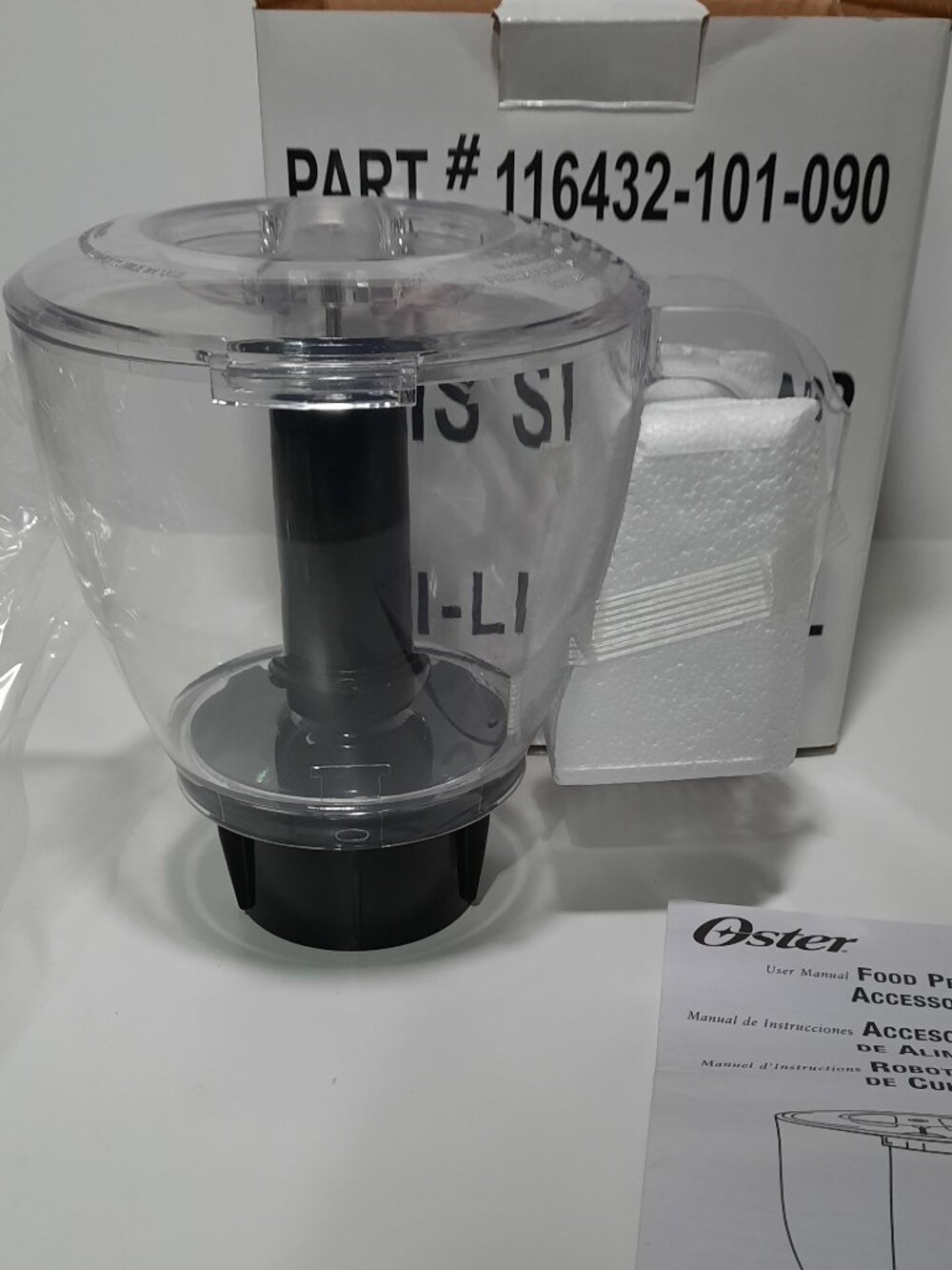 Oster Blender 3-Cup Food Processor Attachment 116432-101-090 NIB Replacement